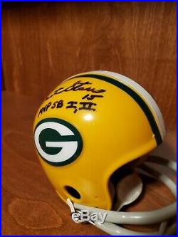 Bart Starr Autographed Inscribed Mvp Sb I II Packers Hof Signed Mini Helmet Coa