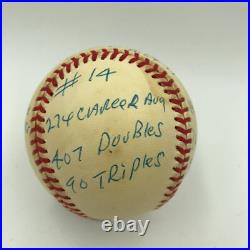 Beautiful Ernie Banks Signed Autographed Heavily Inscribed STAT Baseball RJ COA
