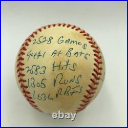 Beautiful Ernie Banks Signed Autographed Heavily Inscribed STAT Baseball RJ COA