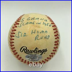 Beautiful Ernie Banks Signed Autographed Heavily Inscribed STAT Baseball RJ COA
