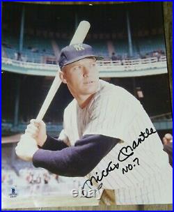 Beckett Mickey Mantle Signed Autographed Inscribed No. 7 8x10 Photo Picture
