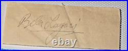 Bela Lugosi Signed cut Inscribed HORROR LEGEND DRACULA