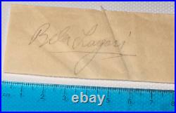 Bela Lugosi Signed cut Inscribed HORROR LEGEND DRACULA