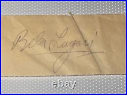 Bela Lugosi Signed cut Inscribed HORROR LEGEND DRACULA