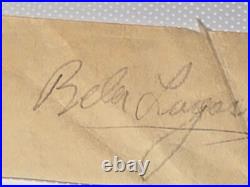 Bela Lugosi Signed cut Inscribed HORROR LEGEND DRACULA