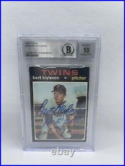 Bert Blyleven 1971 Topps #26 Signed Inscribed Rookie Card Beckett Grade 10 Auto