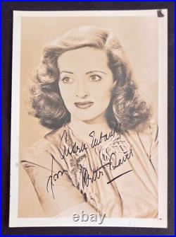 Bette Davis Inscribed Signed Autograph 5x7 Photo All About Eve Dark Victory