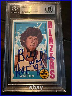 Bill Walton 1974-75 Topps #39 Rookie Autograph Signed BAS HOF Inscribed Slabbed