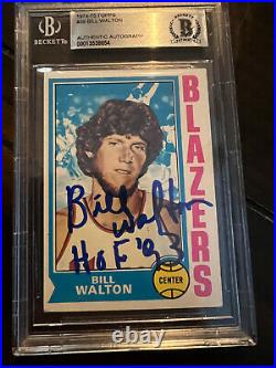 Bill Walton 1974-75 Topps #39 Rookie Autograph Signed BAS HOF Inscribed Slabbed