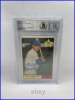 Billy Williams 1961 Topps #141 Signed Inscribed Rookie Beckett Grade 10 Auto 4