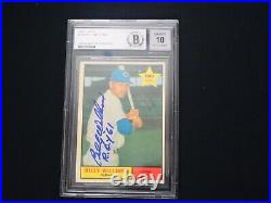 Billy Williams 1961 Topps Rookie Card Signed Inscribed Roy 61 Bas 10 Authentic
