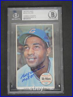 Billy Williams Signed 1964 Topps Giants #52 Inscribed Hof 87 Bas Coa Chicago