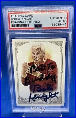 Bob Bobby Knight Signed Inscribed Trading Card 2012 Topps A&G PSA DNA AUTO 10