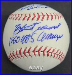 Bob Friend Signed & Inscribed Pete Rose first hit Story Stat Ball. Autograph
