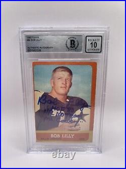 Bob Lilly Signed Inscribed 1963 Topps #82 Rookie Card Beckett Grade 10 Auto