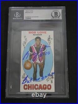 Bob Love 1969-70 Topps #78 Signed & Inscribed Butterbean Bas Coa Chicago Bulls