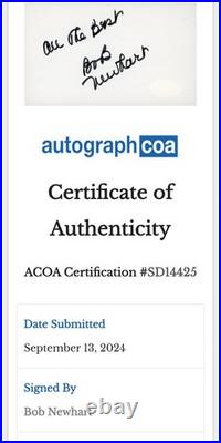 Bob Newhart Actor Signed Paper Cut Autograph Coa Inscribed All The Best