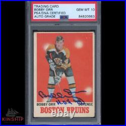 Bobby Orr signed 1970 O-Pee-Chee Card #3 PSA DNA Inscribed HOF Auto 10 C1464