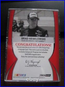 Brad Keselowski 2011 Press Pass 2/5 On Card Autograph Auto Inscribed #12
