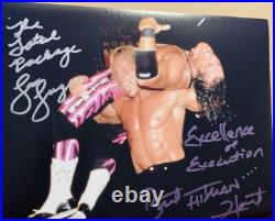 Bret Hitman Hart Lex Luger WWE Signed & Inscribed Autograph 8x10 Wrestling Photo