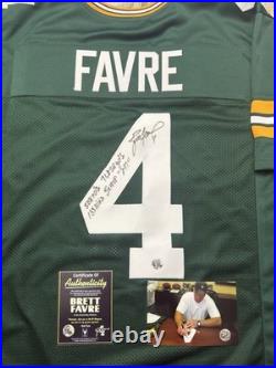 Brett Farve Autographed Signed Inscribed Jersey Greenbay Packers Farve COA