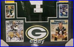Brett Favre Autographed Green Bay Packers Jersey Framed. Inscribed 3× Mvp 31/44