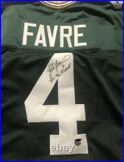 Brett Favre Autographed and Inscribed 95 96 97 MVP. Green Bay Packers Jersey