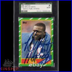 Bruce Smith signed 1986 Topps Rookie Card SGC Slabbed Auto Inscribed HOF X44