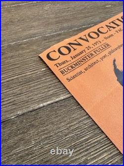 Buckminster Fuller Signed 1973 Convocation Poster Program Inscribed Autograph