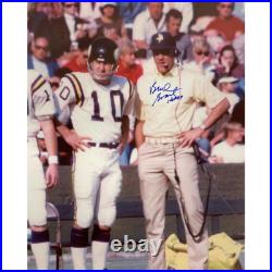 Bud Grant Signed and Inscribed 16x20 Photo (Blue Autograph) Minnesota Vikings
