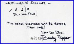Buddy Pepper Inscribed Autograph Musical Quotation Signed