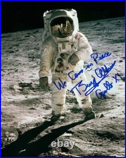 Buzz Aldrin Signed, Inscribed 8x10 Photo. We Came In Peace, Apollo 11. JSA