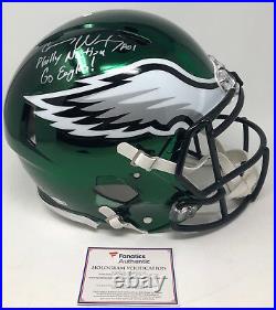 CARSON WENTZ Autographed Inscribed Eagles Chrome Speed Helmet FANATICS LE 11