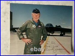 CHUCK YEAGER Hand Signed photo Supersonic Test Pilot WWII Autograph inscribed