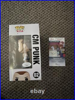 CM Punk Signed Funko Pop 02 Autograph Inscribed WWE RAW Wrestlemania JSA COA