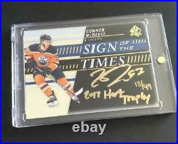 CONNOR McDAVID Auto Black /49 INSCRIBED SP Sign of Times Autograph 2019-20 19-20