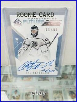 Cal Petersen 2018/19 SP Authentic Future Watch AUTO Inscribed Autograph RC /999