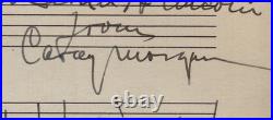 Carey Morgan Inscribed Autograph Musical Quotation Signed