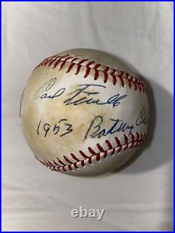 Carl Furillo autographed signed inscribed batting champ ONL Feeney Baseball PSA