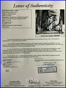 Charles Schulz signed Black & White Photo Snoopy Inscribed JSA LOA d. 2000 B437