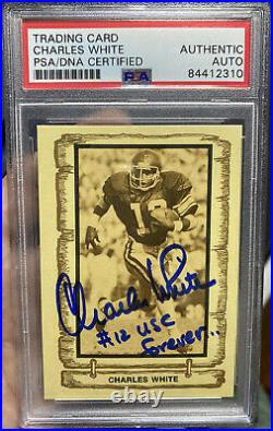 Charles White PSA/DNA Signed Autograph 1983 HOF Inscribed USC Forever Browns RC