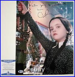 Christina Ricci Signed Wednesday Addams 11x14 Photo Inscribed Autograph BAS COA