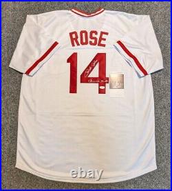 Cincinnati Reds Pete Rose Autographed Signed Inscribed Custom Jersey Jsa Coa