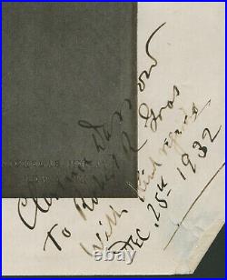 Clarence Darrow Inscribed Book Photograph Signed 12/25/1932