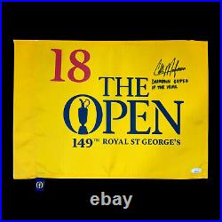 Collin Morikawa Signed Inscribed 149th Open Championship Golf Flag Autograph JSA