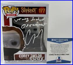 Corey Taylor Signed Inscribed Slipknot Funko POP C Autograph Stone Stour BAS COA