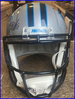 D. J. MOORE Autographed CAROLINA PANTHERS Signed Inscribed Full Size Speed Helmet