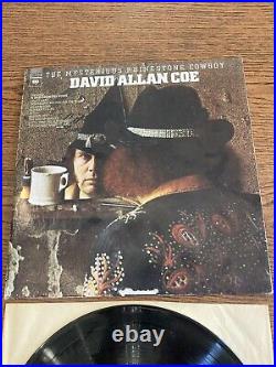 DAVID ALLAN COE The Mysterious Rhinestone Cowboy LP Signed Inscribed Autograph