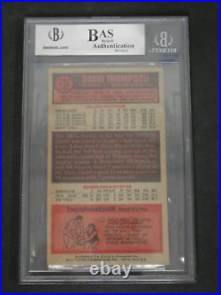 DAVID THOMPSON 1976-77 TOPPS #110 SIGNED INSCRIBED HOF 96 With BAS COA NUGGETS