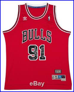 DENNIS RODMAN Autographed Inscribed Adidas Authentic Bulls Jersey UDA LE 6/25